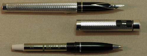 SHEAFFER NOS SILVER PLATED TARGA FOUNTAIN PEN AND ROLLING BALL